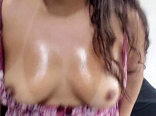 the american gringo watched as the curvy latina REVEALED her BIG hairy pussy in a teasing display