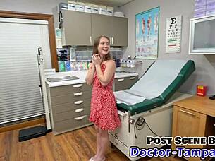 dr tampa explores orgasm research inc with petite blonde mira monroe in backstage session