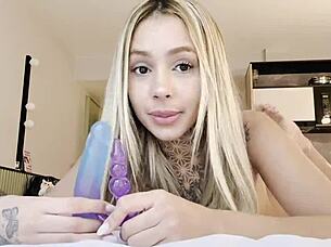 PETITE BLONDE LATINA GOES WILD with TOYS in INTENSE ANAL MASTURBATION session