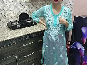 Hey, watch this desi Indian beauty with big boobs show how to get wild in the kitchen with seduction