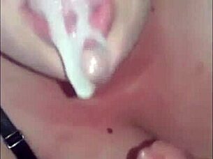 Slut wife Emily sucking dick for cum in homemade amateur action