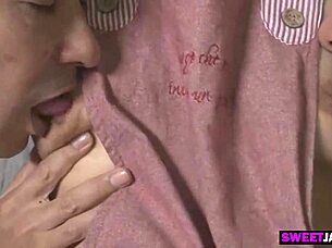 Japanese college teen gets licked and fucked hard by old men in gangbang party