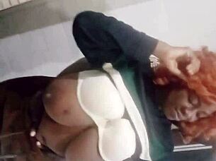 Oh No! Bad Boy Pounds His Curvy Mommy's Big Tits And Ass!