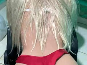 Oh wow my blonde stepdaughter came home with panties full of cum from anal toy play!