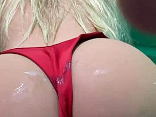 Oh wow my blonde stepdaughter came home with panties full of cum from anal toy play!