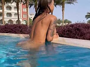 Sexy Monika Fox Swims Naked In Pool?