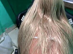 Oh wow my blonde stepdaughter came home with panties full of cum from anal toy play!