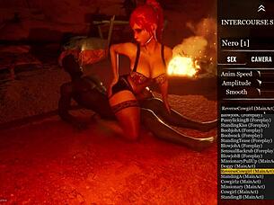 big ass curvy white milf dresses slutty to fuck big black cock by fire