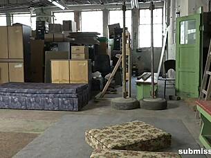 business woman humiliates bound submissive slut