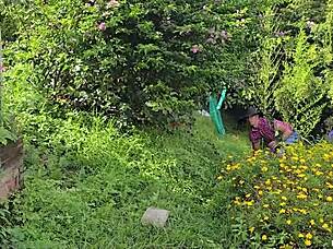 Naive brunette teen April gets tricked by a stranger into bent over doggystyle fucking outdoors. He stretches her tight Colombian pussy with his big cock until she cums.