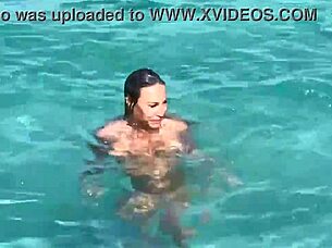 Sexy Monika Fox Swims Naked In Pool?