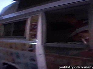 i love how crista moore stuffs her mouth with ice cream then bangs the ice cream guy outdoors in missionary and cowgirl with cumshot