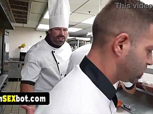 Cute Teen 18+ Waitress in Reality Show Gets Fucked on Camera by Staff