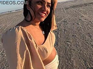 spit and take it in the ass public anal fuck on beach