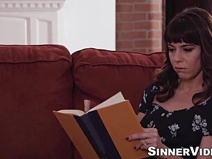 tattooed guy with small hands licks pussy then hardcore missionary fucks vera king with his monster cock until rough cumshot