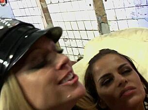 oh man those bimbo pornstars black angelika and cindy behr gettin all those cumshots in group fun