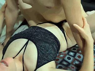 Hey, check out this hot amateur Mexican trio exploring their wild sexuality in patriotic month vibes, part one