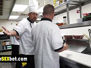 Cute Teen 18+ Waitress in Reality Show Gets Fucked on Camera by Staff