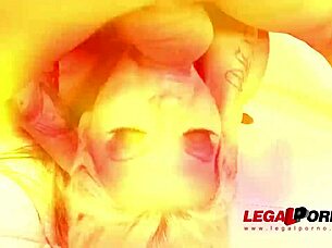 In this scene, busty blonde slut Barbie Sins takes on three studs for intense double penetration, DAP, and triple penetration action.