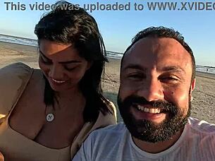 spit and take it in the ass public anal fuck on beach