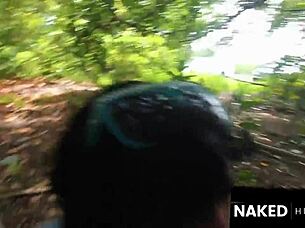 Big booty Latina slut sucks black monster cock outdoors in Everglades nature. Interracial deepthroat action leaves her dripping cum.