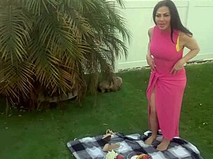 Hey, check out this hot milf riding huge cock at exotic picnic outdoors 😍