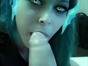 snap chat blowjob from latina girlfriend ends with cum in mouth on hard cock