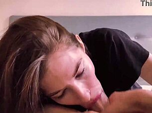 gerageyn sneaks in a quickie with huge cock blowjob. no one's watching the deepthroat cum in mouth action.