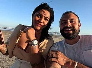 spit and take it in the ass public anal fuck on beach