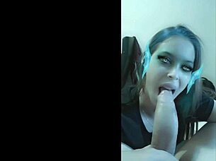 snap chat blowjob from latina girlfriend ends with cum in mouth on hard cock