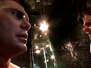 Naughty Bobbi Starr, take that rough sex with Nacho Vidal in bathroom anal!