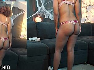 Oh man, this shy black teen amateur's getting her face fucked hard in casting with deep blowjob action