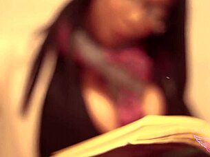 Oh yes, feel this wet shaved pussy as glasses girl fingers deep in her tight cunt