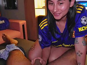 Guy discovers amateur asian profile on xvideos leading to sexy blowjob and facial cumshot.