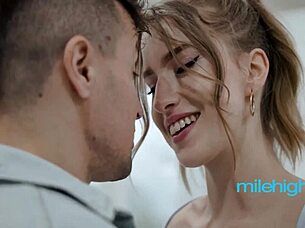 hot busty big tits pale babysitter seduces with shaved pussy sucking