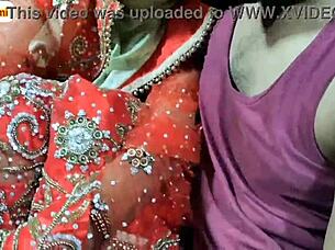 Indian husband and wife celebrate their wedding night