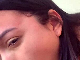 Casual-narrative in sentence case tells how lina nakamura pulls off condom to feel john coffee's load gush in her ass