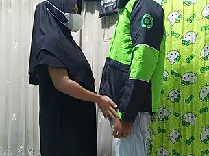 What happens when a sexy housewife pranks a delivery guy into doggystyle fucking?