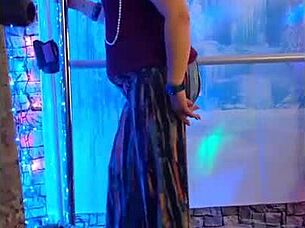 Hotwife Steffi does a crazy pants pussy dance with solo redhead milf vibrator striptease in homemade style