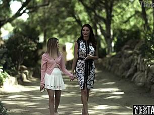 I feel so turned on watching innocent teen get fucked by big boobs milf in tribbing session