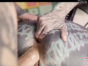 anal queen anuskatzz in corset uses metal toy before big dick fucks ass and squirts