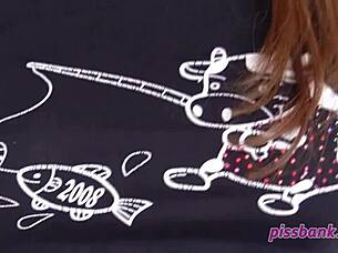 check out this wild brunette unleashing a powerful piss stream 😏