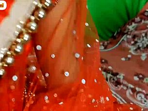 Indian husband and wife celebrate their wedding night