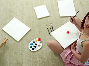 Teen beauty Laya Rae gets licked and fucked by hung dude GI Joey