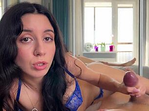 She woke up early, slipped into lingerie, and gave him a passionate handjob in bed