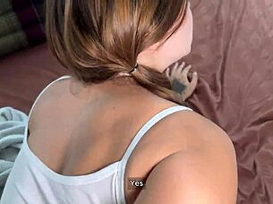 First time teen with natural tits and big ass dives into intense anal creampie action hard.