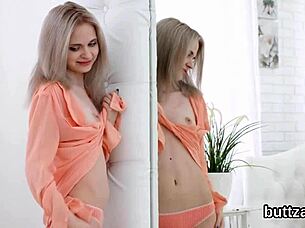 Oh man, this luscious slim girl gets her pink slit and small ass hole screwed so hard in anal action