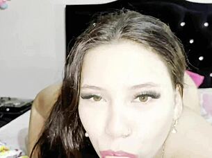 Colombian beauty with big natural tits masturbates and squirts solo