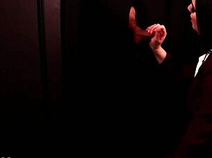 Hey, let me suck that cock at the gloryhole, the student whispers eagerly.