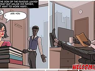 Wow, Hot Blonde Nails Job Interview with Interracial Monster Cock Action in Comics!